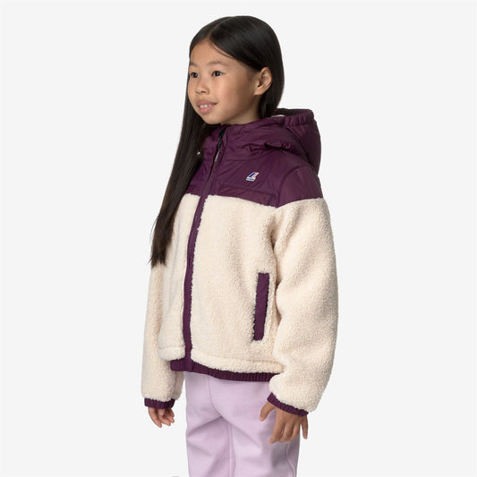 P. JILDAZ ORSETTO - Polaire - Veste - Enfant unisexe - ECRU-Violet Dk Purple