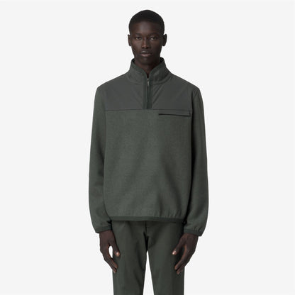 FLEURY WOOL NYLON MIX - Polaire - Pull-over - Homme - GREEN BLACKISH -Blue Airforce