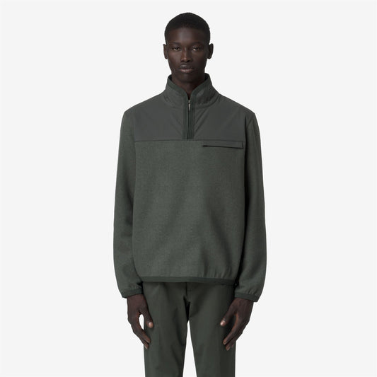 FLEURY WOOL NYLON MIX - Polaire - Pull-over - Homme - GREEN BLACKISH -Blue Airforce